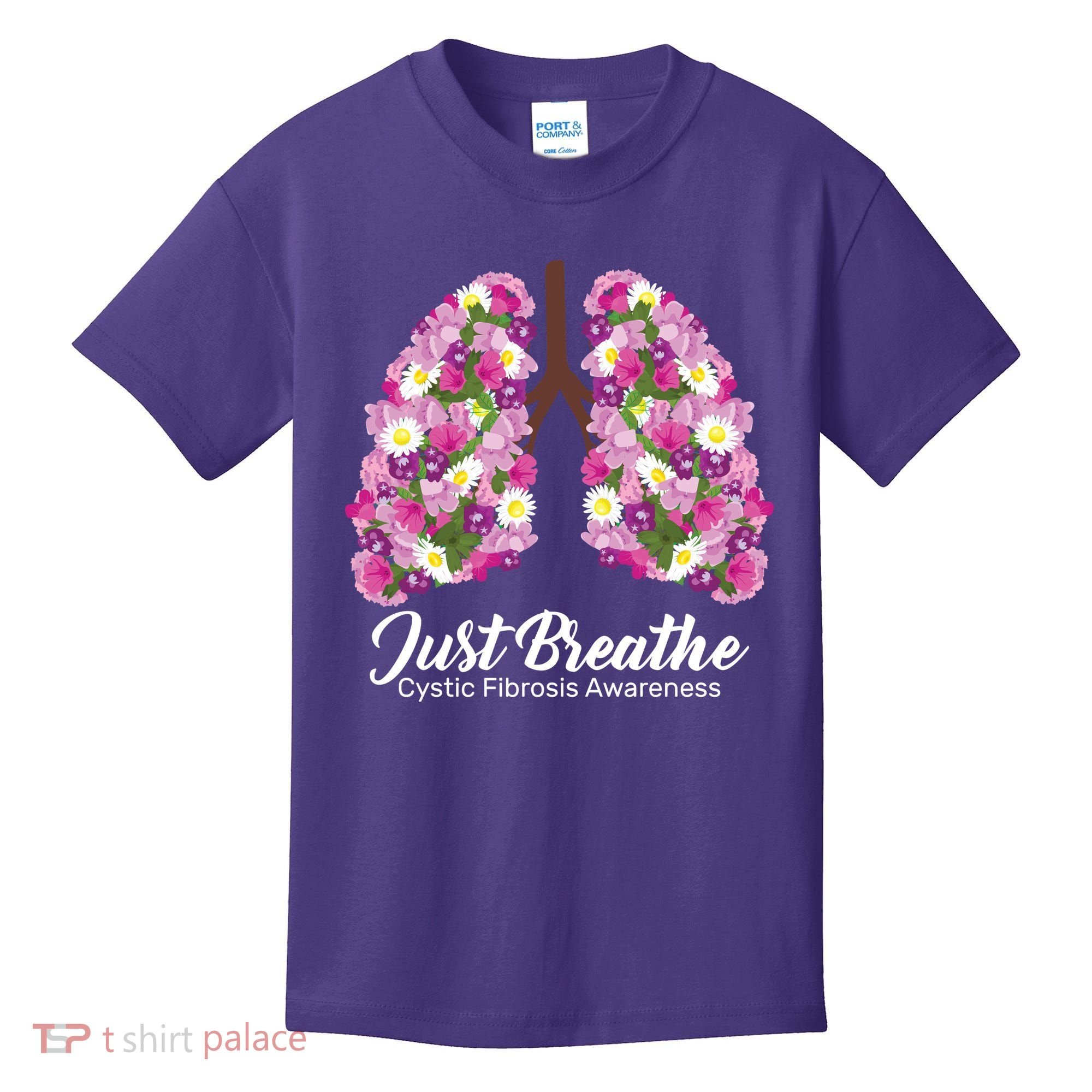 Just Breathe Cystic Fibrosis Awareness Kids T-Shirt