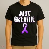 Just Breathe Cystic Fibrosis Cancer T-Shirt thumb 3