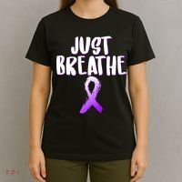 Just Breathe Cystic Fibrosis Cancer T-Shirt thumb 4