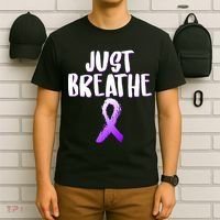 Just Breathe Cystic Fibrosis Cancer T-Shirt thumb 6