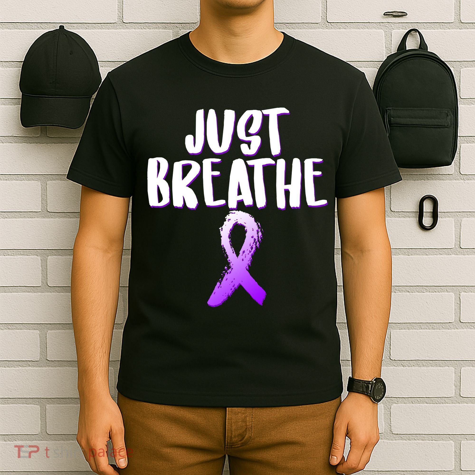 Just Breathe Cystic Fibrosis Cancer T-Shirt