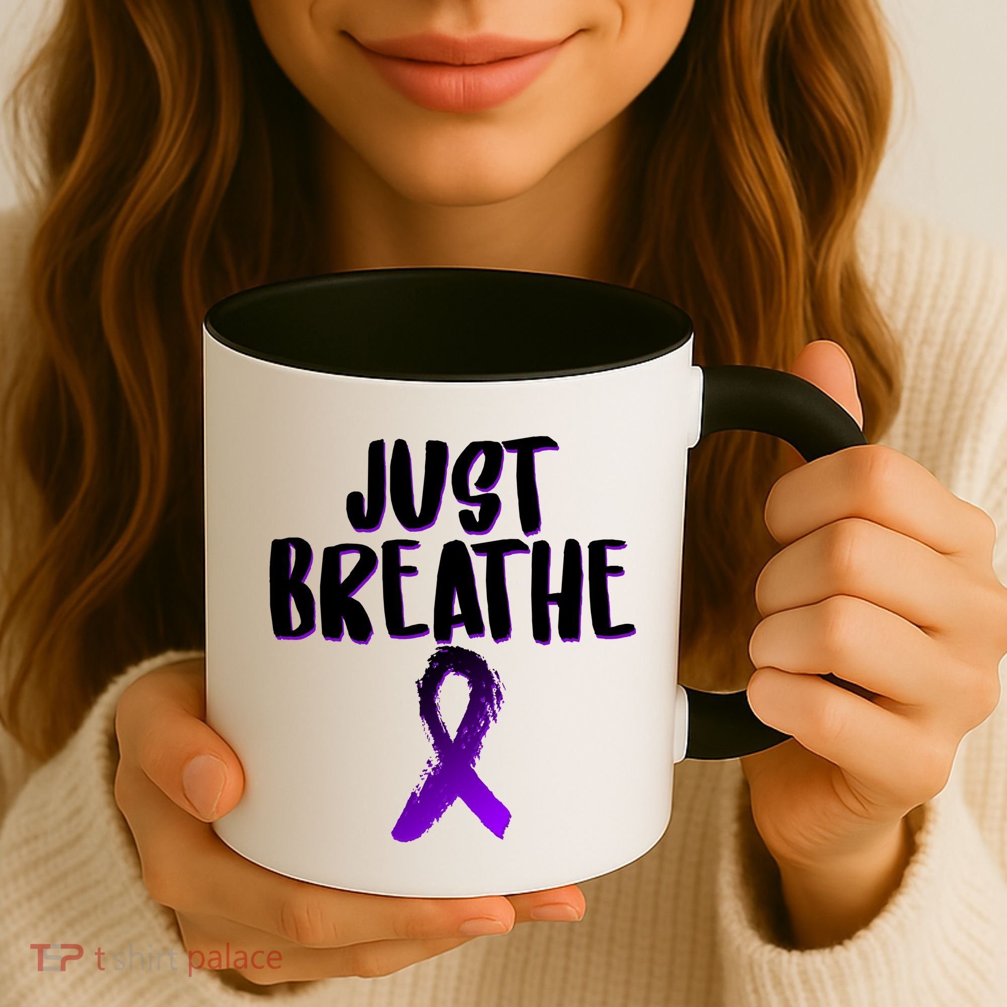 Just Breathe Cystic Fibrosis Cancer Coffee Mug