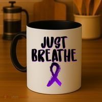 Just Breathe Cystic Fibrosis Cancer Coffee Mug thumb 4