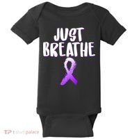Just Breathe Cystic Fibrosis Cancer Baby Bodysuit thumb 0