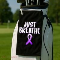 Just Breathe Cystic Fibrosis Cancer Golf Towel thumb 2