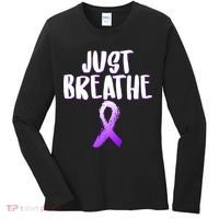 Just Breathe Cystic Fibrosis Cancer Women's Long Sleeve Shirt thumb 0