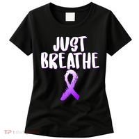 Just Breathe Cystic Fibrosis Cancer Women's T-Shirt thumb 0