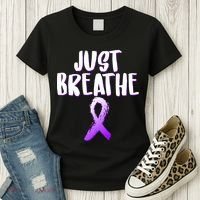 Just Breathe Cystic Fibrosis Cancer Women's T-Shirt thumb 3