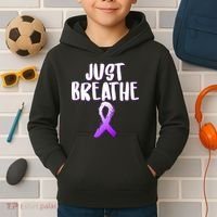 Just Breathe Cystic Fibrosis Cancer Kids Hoodie thumb 2