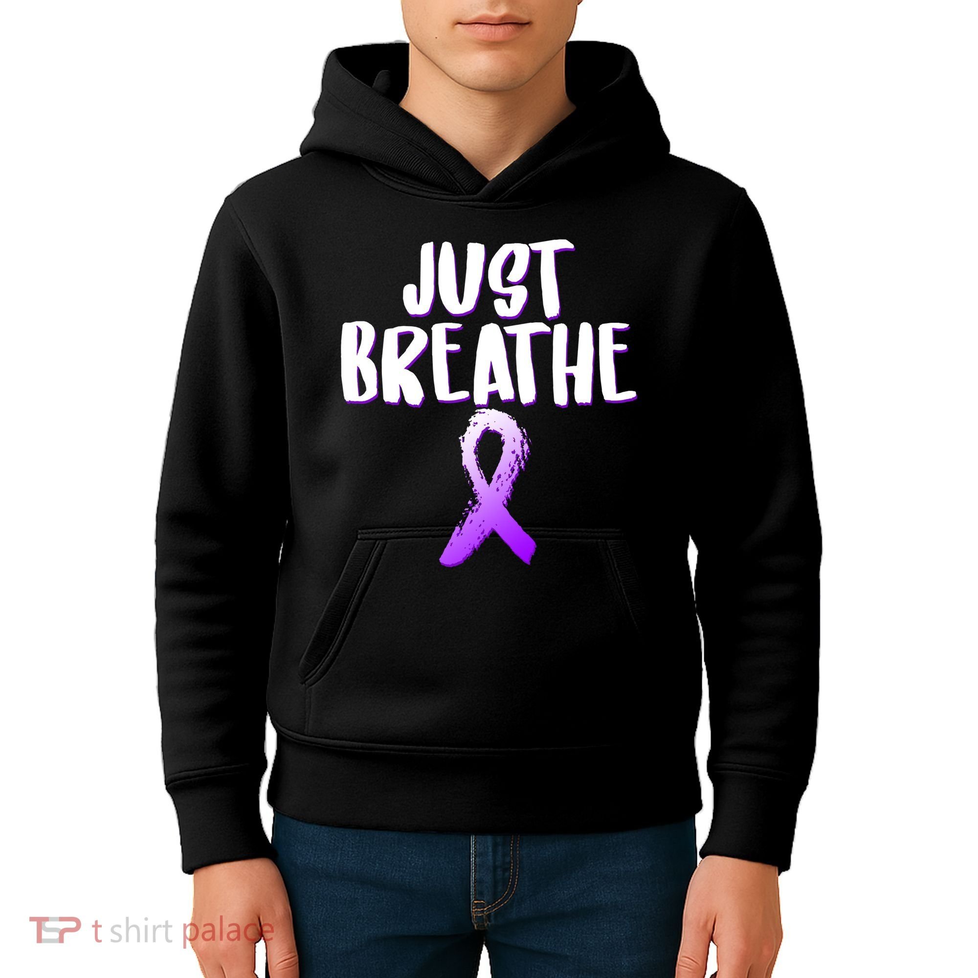 Just Breathe Cystic Fibrosis Cancer Kids Hoodie