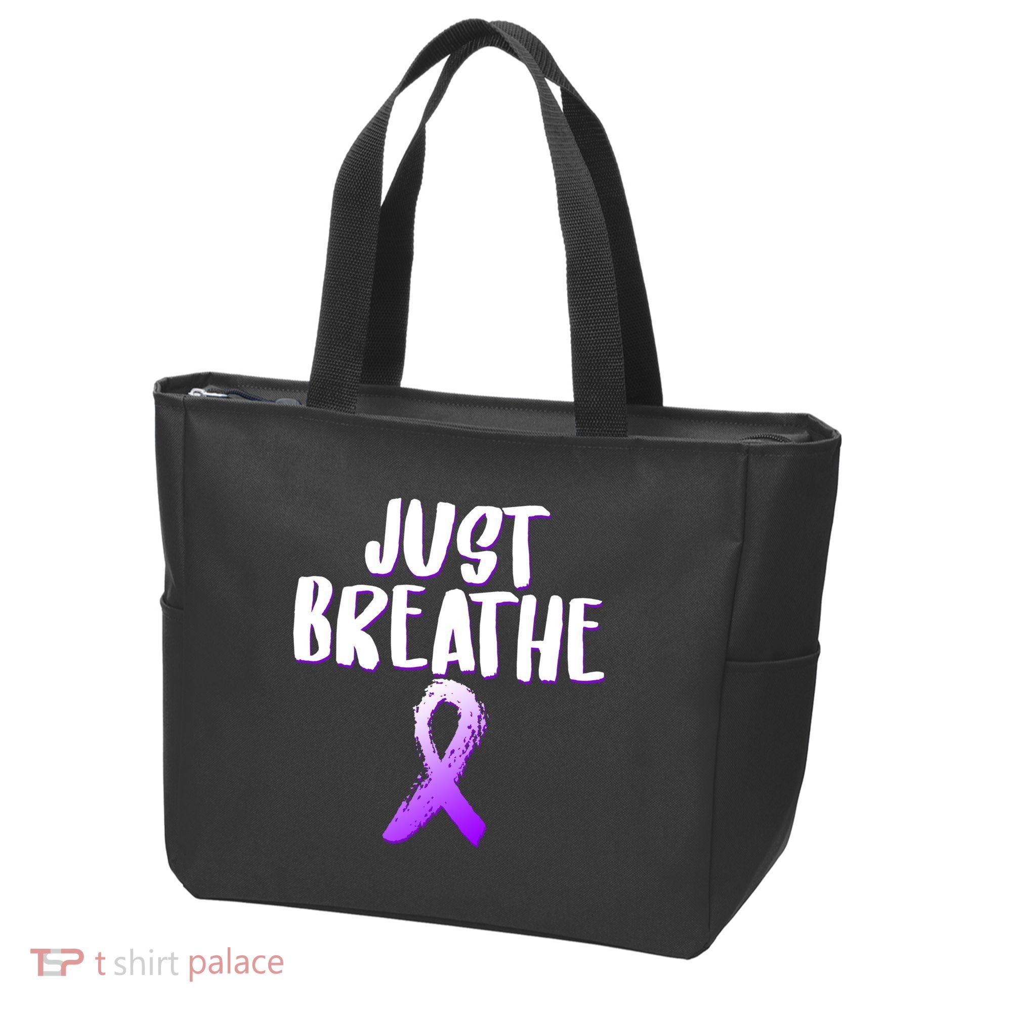 Just Breathe Cystic Fibrosis Cancer Tote Bag