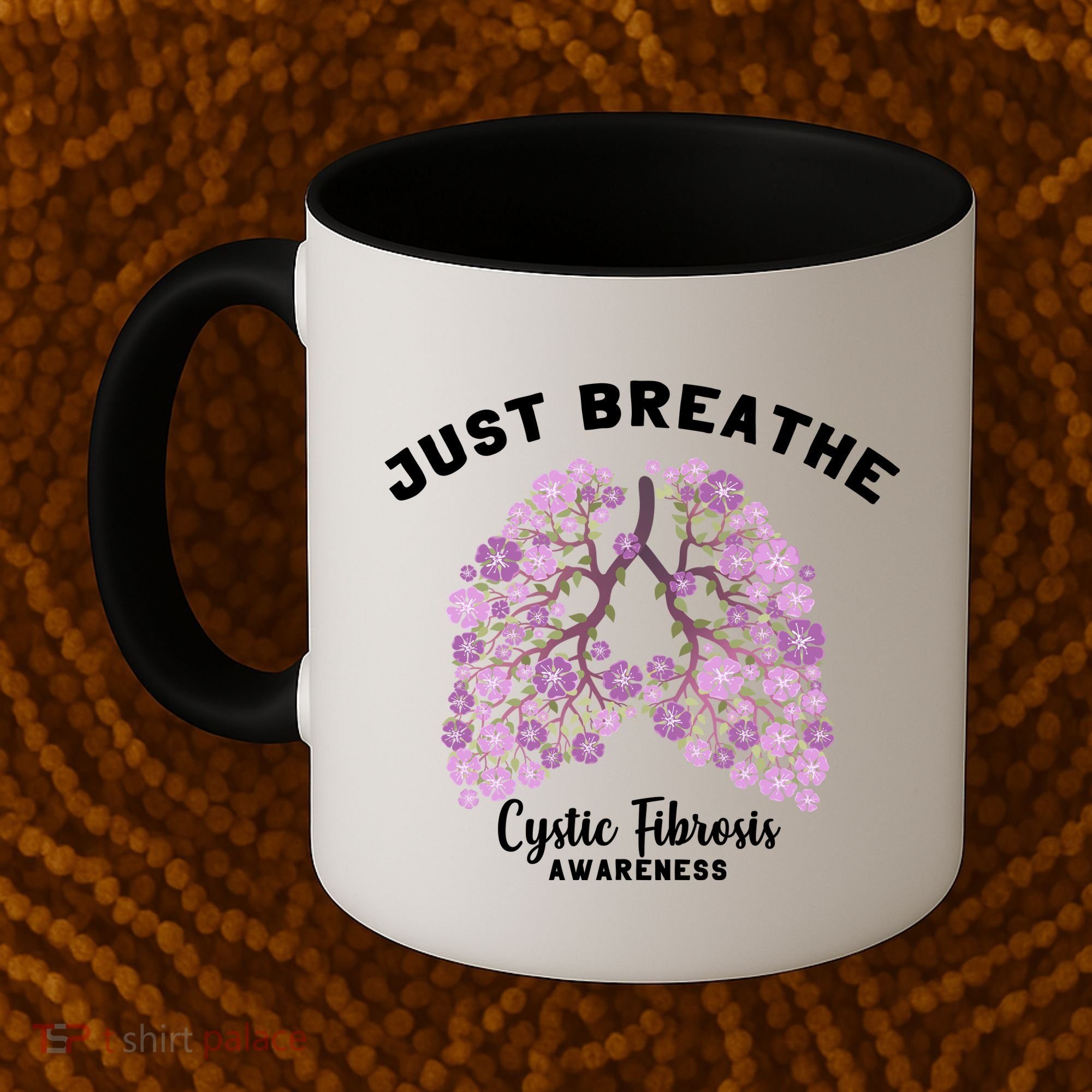 Just Breathe Cystic Fibrosis Lung Flowers Coffee Mug
