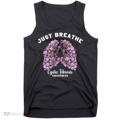 Just Breathe Cystic Fibrosis Lung Flowers Tank Top