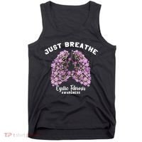 Just Breathe Cystic Fibrosis Lung Flowers Tank Top thumb 0