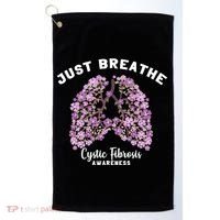 Just Breathe Cystic Fibrosis Lung Flowers Golf Towel thumb 0