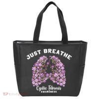 Just Breathe Cystic Fibrosis Lung Flowers Tote Bag thumb 0