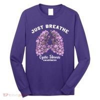 Just Breathe Cystic Fibrosis Lung Flowers Long Sleeve Shirt thumb 0