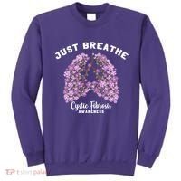 Just Breathe Cystic Fibrosis Lung Flowers Sweatshirt thumb 0