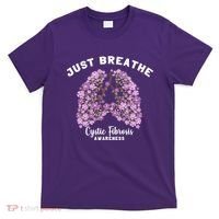 Just Breathe Cystic Fibrosis Lung Flowers T-Shirt thumb 0