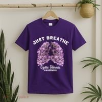 Just Breathe Cystic Fibrosis Lung Flowers T-Shirt thumb 2