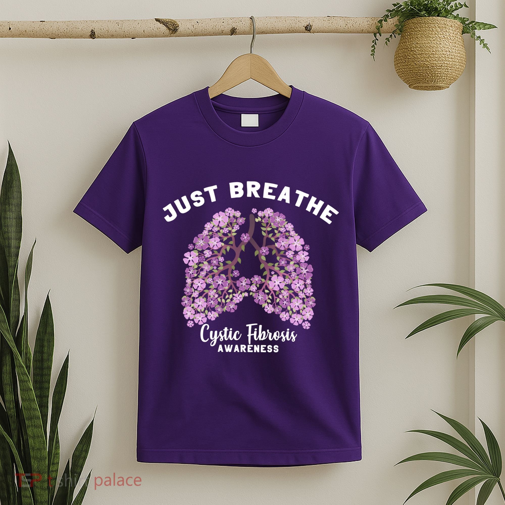 Just Breathe Cystic Fibrosis Lung Flowers T-Shirt