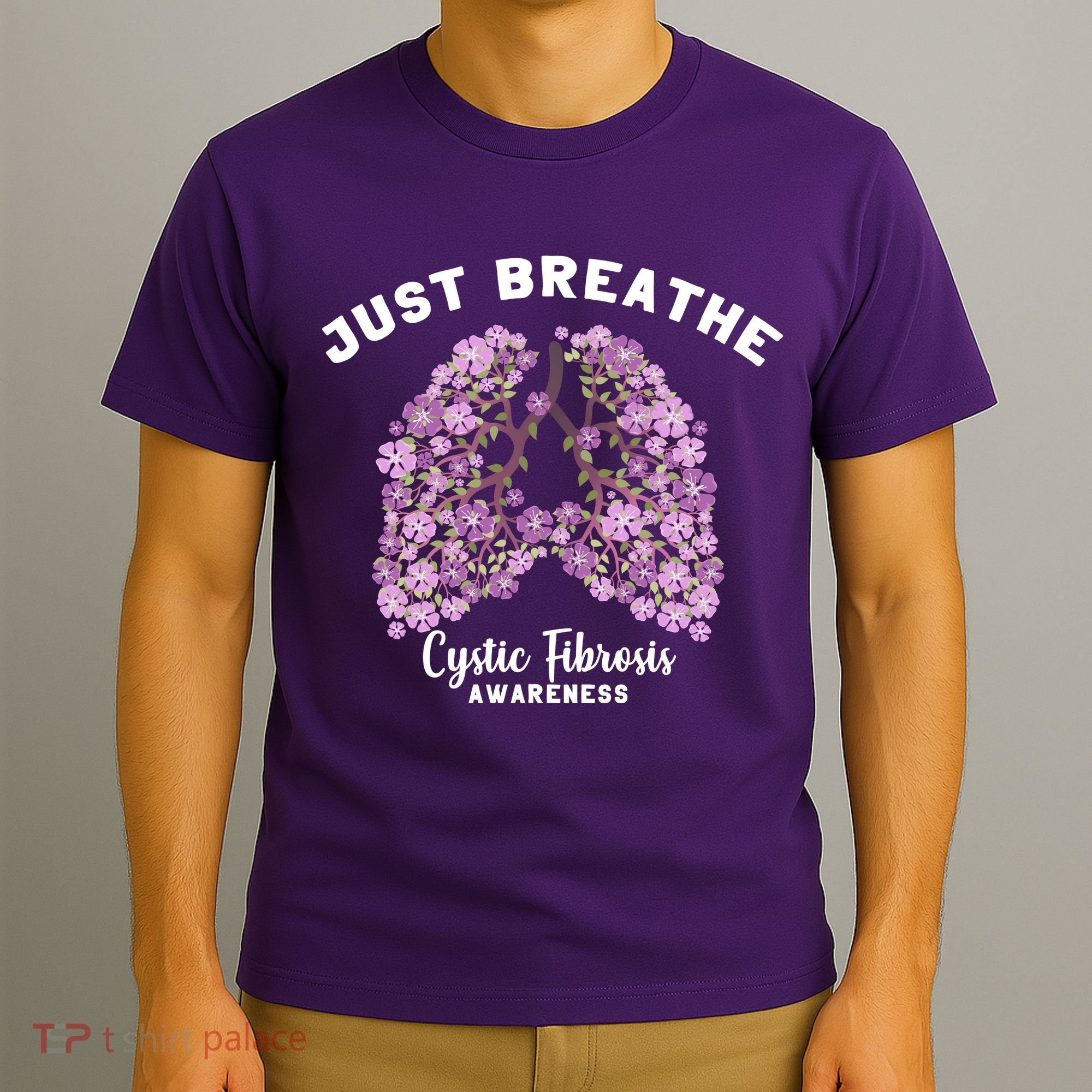 Just Breathe Cystic Fibrosis Lung Flowers T-Shirt