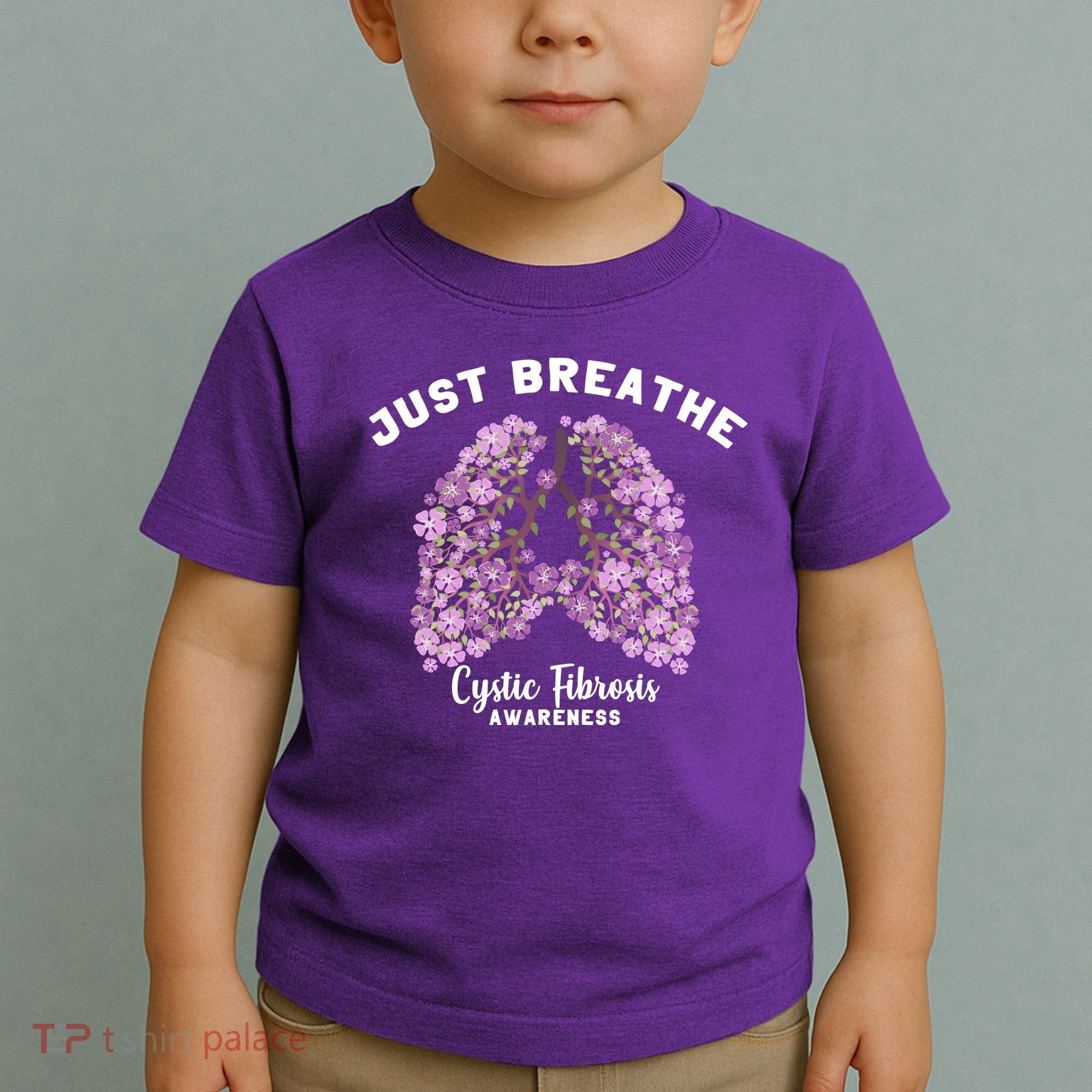 Just Breathe Cystic Fibrosis Lung Flowers Toddler T-Shirt