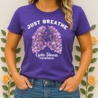 Just Breathe Cystic Fibrosis Lung Flowers Women's T-Shirt thumb 2