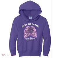 Just Breathe Cystic Fibrosis Lung Flowers Kids Hoodie thumb 0