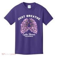 Just Breathe Cystic Fibrosis Lung Flowers Kids T-Shirt thumb 0