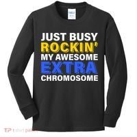 Just Busy Rockin My Awesome Extra Chromosome Kids Long Sleeve Shirt thumb 0