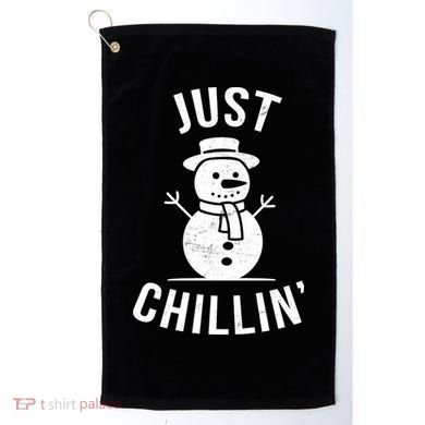 Just Chillin Snowman Golf Towel