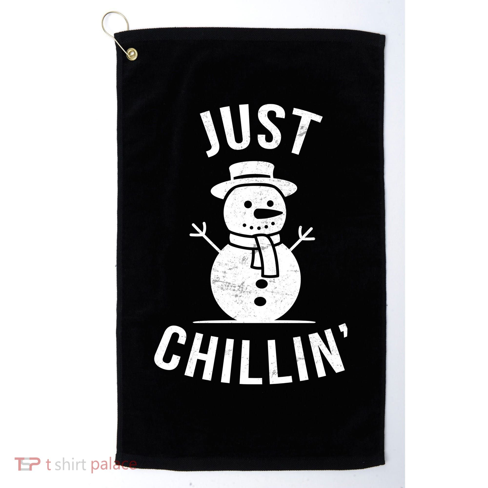 Just Chillin Snowman Golf Towel