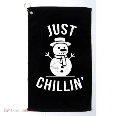 Just Chillin Snowman Golf Towel