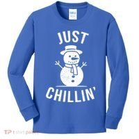 Just Chillin Snowman Kids Long Sleeve Shirt thumb 0
