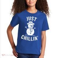 Just Chillin Snowman Kids T-Shirt thumb 2