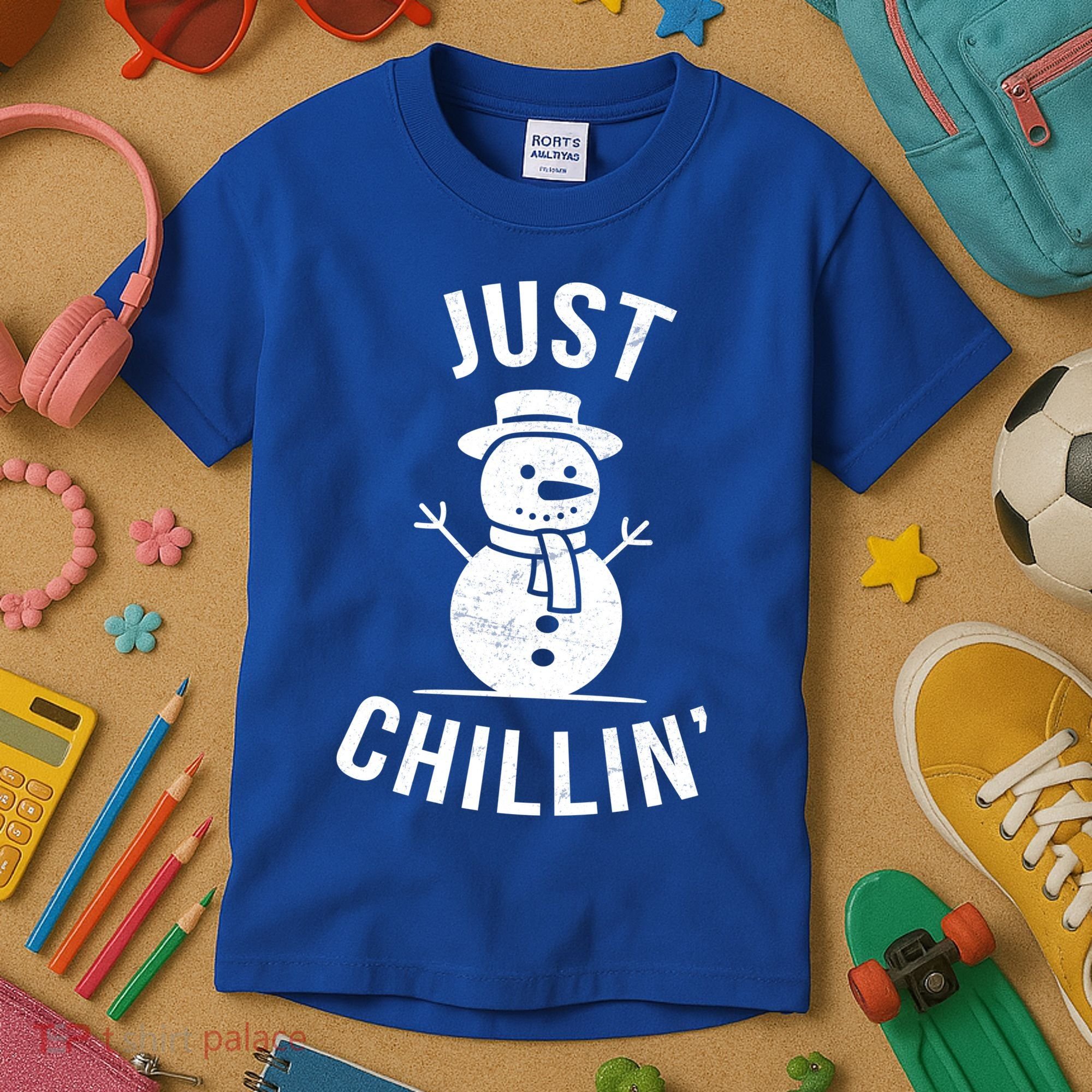 Just Chillin Snowman Kids T-Shirt
