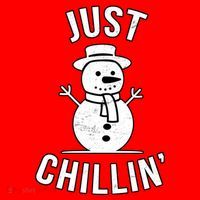 Just Chillin Snowman Santa Hat thumb 1