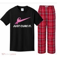 Just Cure It Breast Cancer Awareness Kids Plaid Pajama Set thumb 0