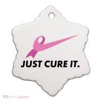 Just Cure It Breast Cancer Awareness Ceramic Ornament thumb 0