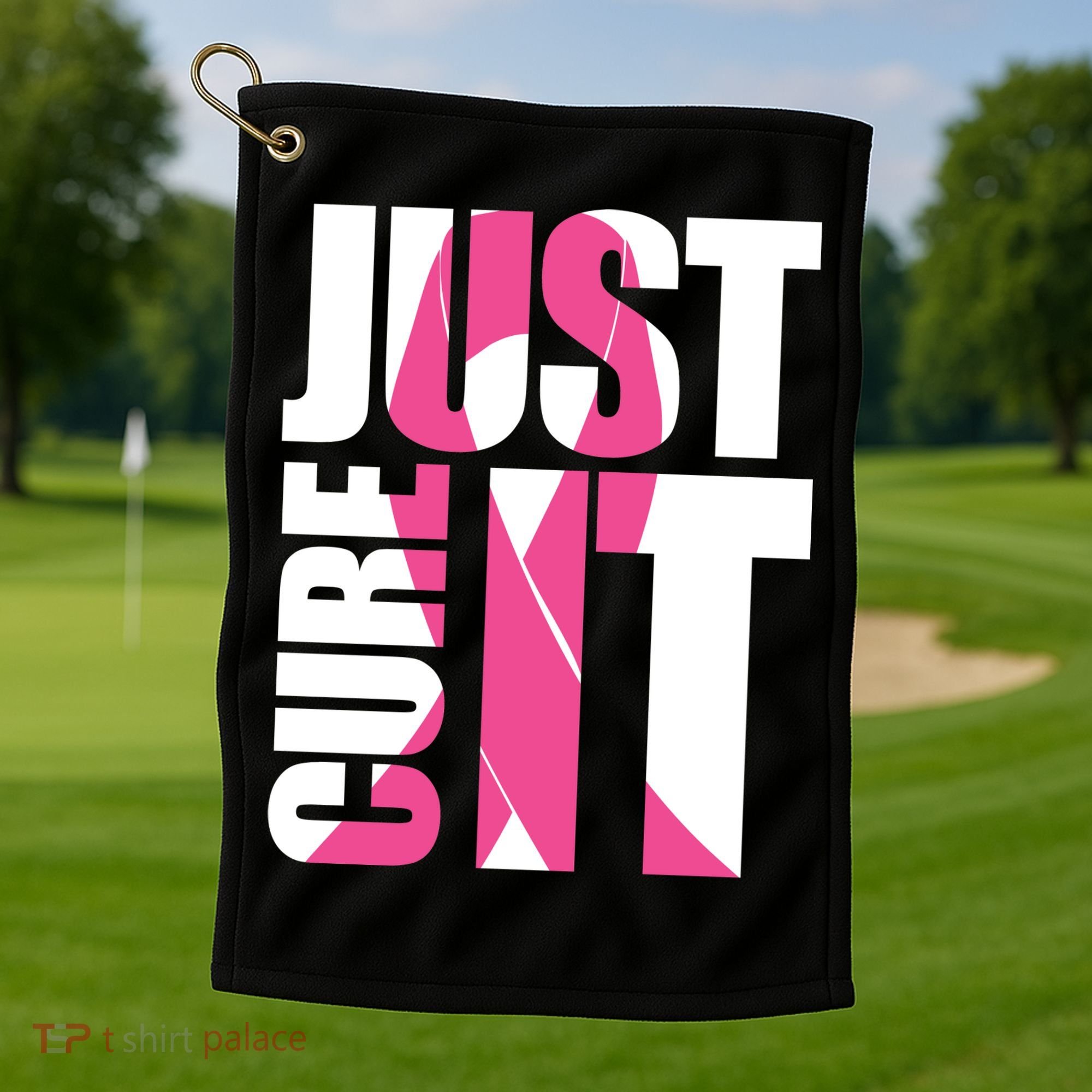 Just Cure It Breast Cancer Tribute Golf Towel