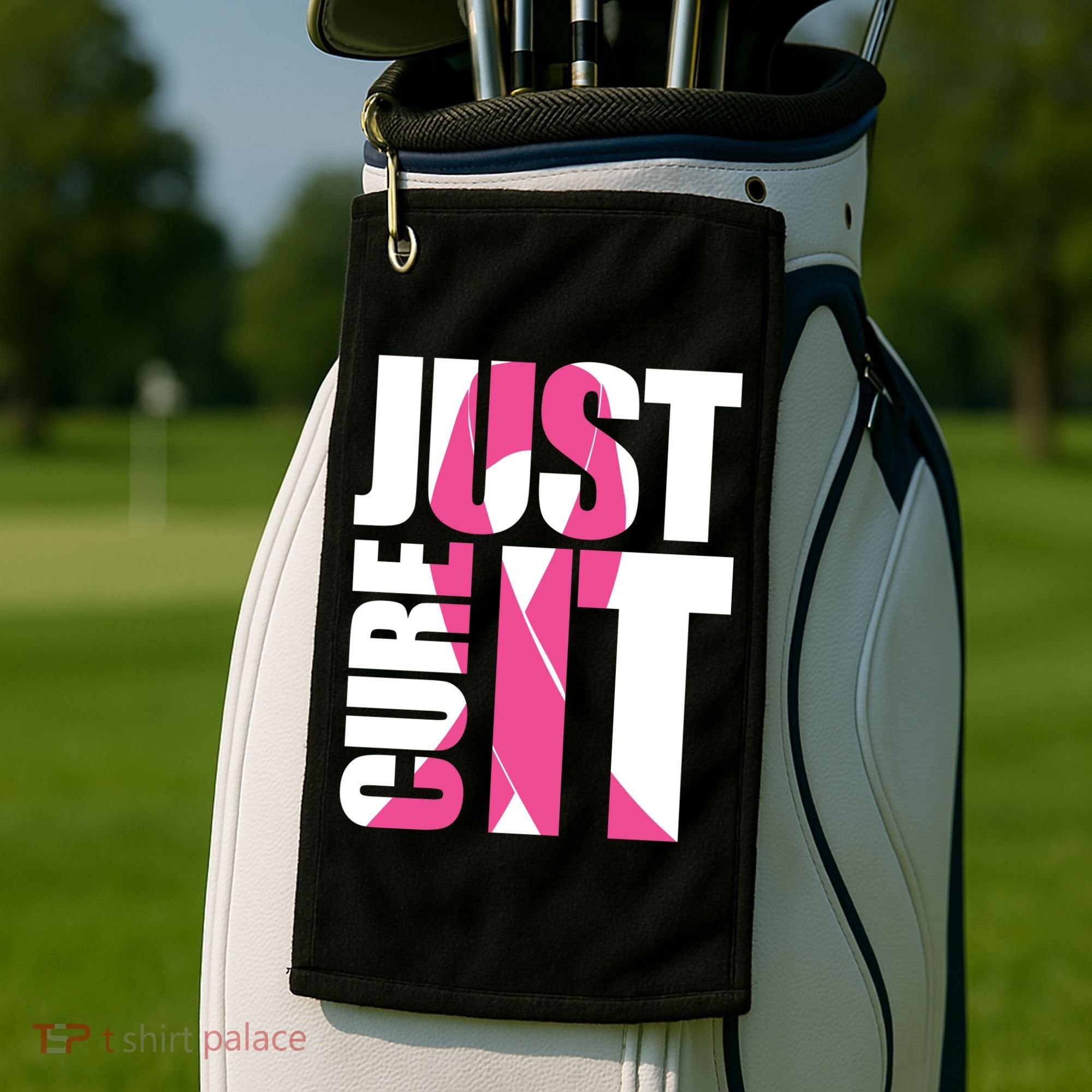 Just Cure It Breast Cancer Tribute Golf Towel