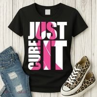 Just Cure It Breast Cancer Tribute Women's T-Shirt thumb 3