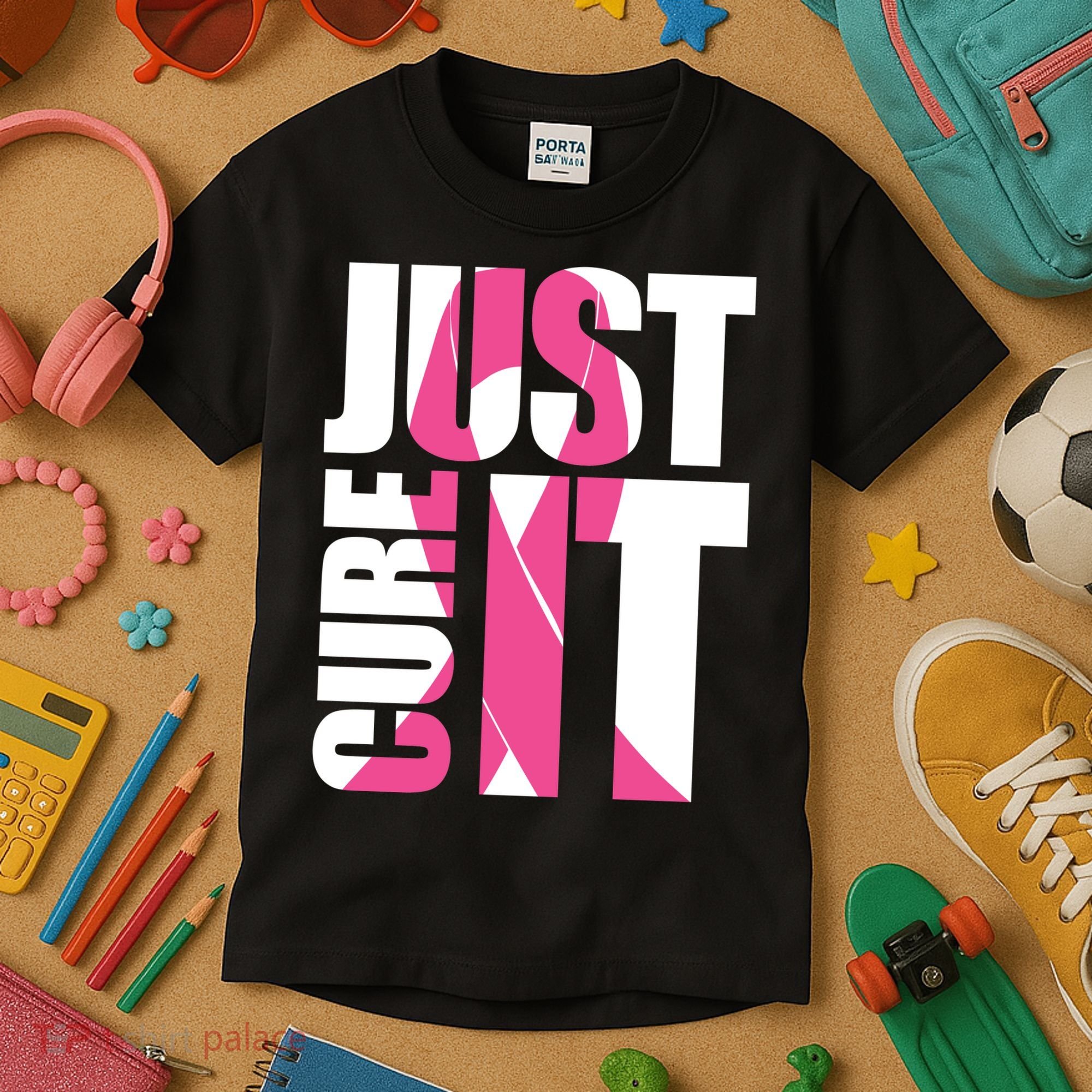 Just Cure It Breast Cancer Tribute Kids T-Shirt