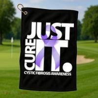 Just Cure it Cystic Fibrosis Golf Towel thumb 1