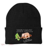 Just Do It Later Funny Lazy Sloth Beanie thumb 0