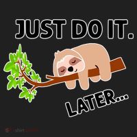 Just Do It Later Funny Lazy Sloth Golf Towel thumb 3