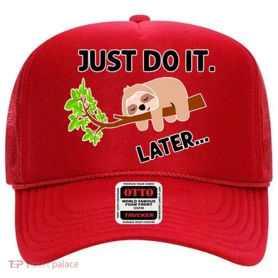 Just Do It Later Funny Lazy Sloth Hat