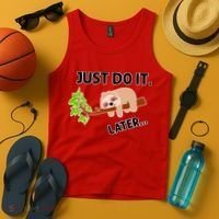 Just Do It Later Funny Lazy Sloth Tank Top thumb 4