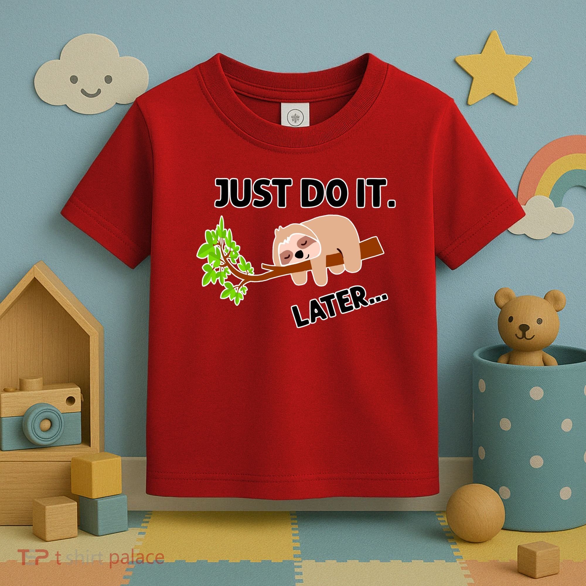Just Do It Later Funny Lazy Sloth Toddler T-Shirt
